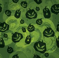 Spooky green pumpkin seamless pattern