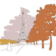 Paris city hand drawn vector illustration N5