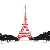 Eiffel Tower Hand drawn vector illustration N4