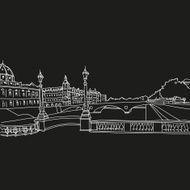Paris city hand drawn vector illustration N6