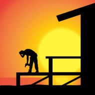 Vector silhouette of a man N1113
