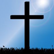 Vector silhouette of a cross N9