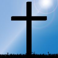 Vector silhouette of a cross N10