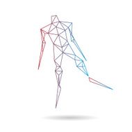 Skier abstract isolated on a white backgrounds vector illustration N6