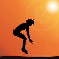 Vector silhouette of a woman N2068