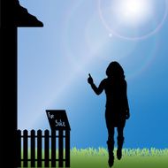 Vector silhouette of woman N519