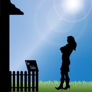 Vector silhouette of woman N520