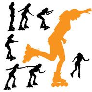 Vector silhouette girls N20