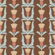 A repeating thistle pattern design