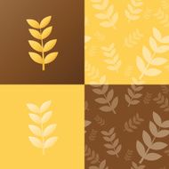 Wheat and seamless pattern
