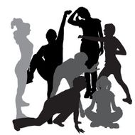 Vector silhouette of a woman N2070