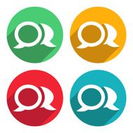 Multi-colored icons with chat bubbles
