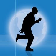 Vector silhouette of businessman N138