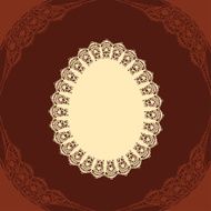 Egg doily with chocholate background