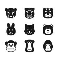 animal face icon set series N2