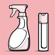 bottles on a pink background