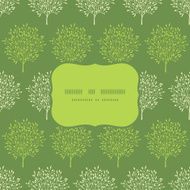 Green trees stripes seamless frame pattern background