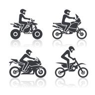 Set of icons - motorcycling sport