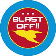 Blast Off Retro Spaceship Rocket
