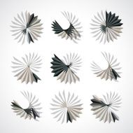 set of abstract radial style shape