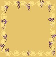 vine silhouette frame with grapes