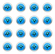 Blue Icons - GPS Roundabout Arrows N2