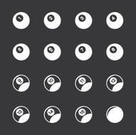 Pool Balls Icons - White Series