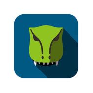 Tyrannosaurus Rex Dinosaur animal face flat design