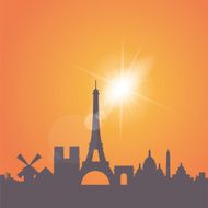 Paris skyline sunset N2