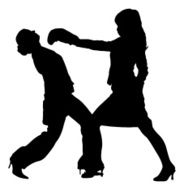 Businesswoman Boxing Match silhouette