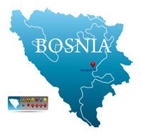 Bosnia map with navigation icons