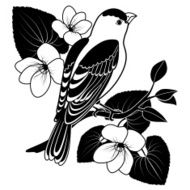 goldfinch and violets