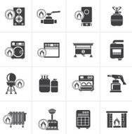 Black Household Gas Appliances icons N2