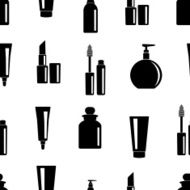 Seamless pattern of toiletries icons