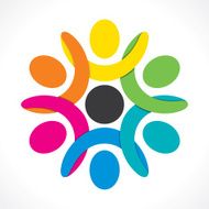 creative teamwork icon design concept N2