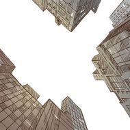 Hand drawn cityscape vector illustration N3