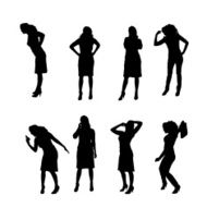 Vector silhouette of a woman N2072