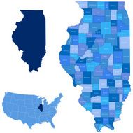 Illinois state &amp; counties map