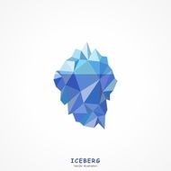 One Iceberg on water Vector illustration