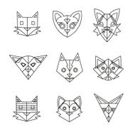 Set of abstract cats vector illustration N4