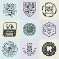 Assorted Medical Insignias Logotypes Template Set