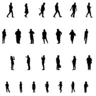 Set of People Children Adults Seniors Vector Illustration N2