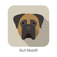 Bull mastiff dog face flat icon series