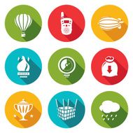 Aeronautics icons set Vector Illustration N2