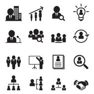 Human resource management icon set