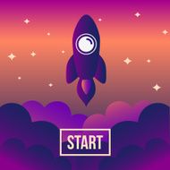 Rocket space vector illustration Start up concept