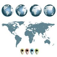 Map of earth planet