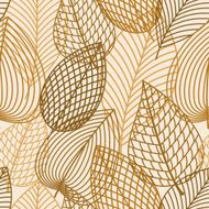 Autumn brown and yellow leaves seamless pattern