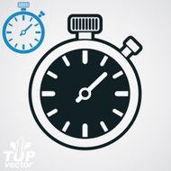 Vector classic black and white stopwatch additional version