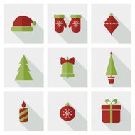 Flat Christmas icons N4